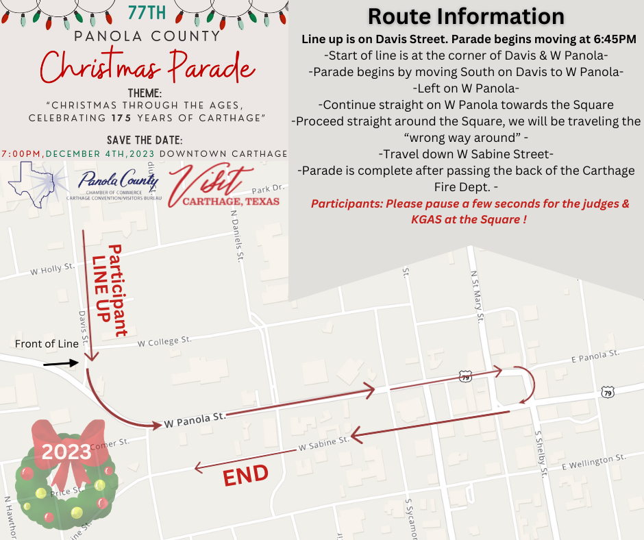 2023 Christmas Parade Route